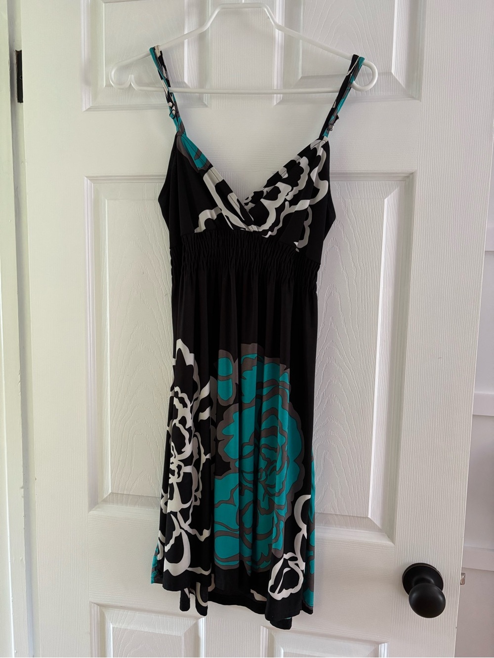 Black & Teal Floral Dress